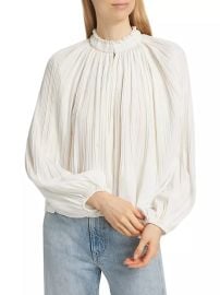 Shop Veronica Beard Walker Shirred Top at Saks Fifth Avenue