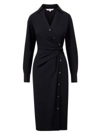 Shop Veronica Beard Wright Satin Long-Sleeve Shirtdress at Saks Fifth Avenue