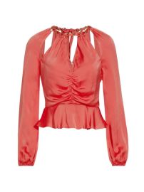 Shop Veronica Beard Yulita Cut-Out Silk-Blend Top at Saks Fifth Avenue