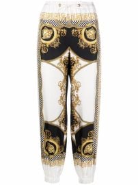 Shop Versace Coupe Des Dieux- print silk pants with Express Delivery - at Farfetch