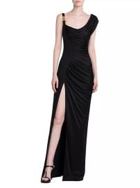 Shop Versace Draped Cowlneck Column Gown at Saks Fifth Avenue