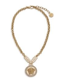 Shop Versace Goldtone amp Crystal Medusa Pendant Necklace at Saks Fifth Avenue