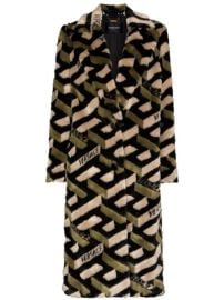 Shop Versace Greca pattern midi coat with Express Delivery - at Farfetch