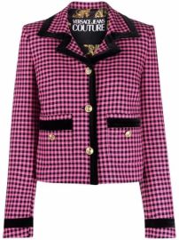 Shop Versace Jeans Couture checked decorative button jacket with Express Delivery - at Farfetch