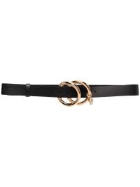 Shop Versace double O-ring leather belt with Express Delivery - at Farfetch