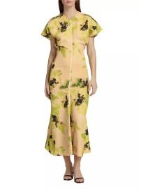 Shop Victoria Beckham Floral Drape-Shoulder Maxi Dress at Saks Fifth Avenue