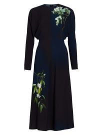 Shop Victoria Beckham Floral-Printed Dolman-Sleeve Midi-Dress at Saks Fifth Avenue