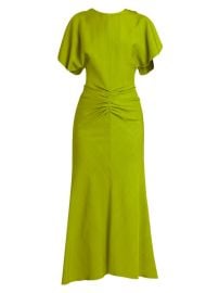 Shop Victoria Beckham Gathered Waist Midi-Dress at Saks Fifth Avenue