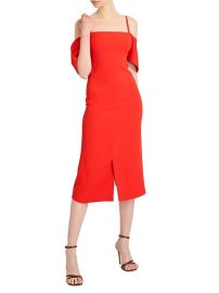 Shop Victoria Beckham Off-The-Shoulder Cady Midi-Dress at Saks Fifth Avenue