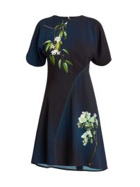 Shop Victoria Beckham Open-Shoulder Floral Minidress at Saks Fifth Avenue