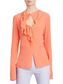 Shop Victoria Beckham Romantic Ruffle Silk Blouse at Saks Fifth Avenue