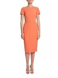 Shop Victoria Beckham Short Sleeve Wool-Blend Midi-Dress at Saks Fifth Avenue