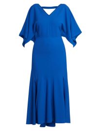 Shop Victoria Beckham V-Neck Bias-Cut Godet Dress Saks Fifth Avenue at Saks Fifth Avenue