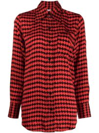 Shop Victoria Beckham houndstooth-print long-sleeve shirt with Express Delivery - at Farfetch