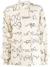 Shop Victoria Beckham signature print silk blouse with Express Delivery - at Farfetch