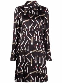 Shop Victoria Victoria Beckham lipstick-print midi dress with Express Delivery - at Farfetch