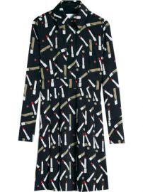 Shop Victoria Victoria Beckham lipstick-print shirtdress with Express Delivery - at Farfetch