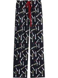 Shop Victoria Victoria Beckham lipstick-print straight-leg trousers with Express Delivery - at Farfetch