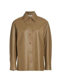 Shop Vince Leather Buttoned Shirt at Saks Fifth Avenue