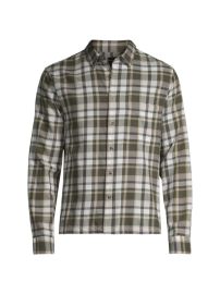 Shop Vince Maison Plaid Long-Sleeved Shirt Saks Fifth Avenue at Saks Fifth Avenue