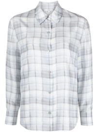 Shop Vince checked silk shirt with Express Delivery - at Farfetch