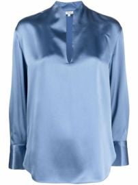 Shop Vince silk v-neck blouse with Express Delivery - at Farfetch