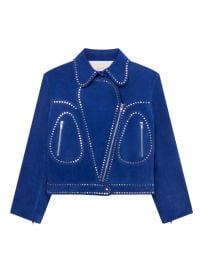 Shop Wales Bonner Blues Studded Suede Jacket at Saks Fifth Avenue