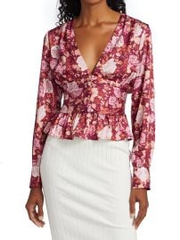 Shop Wayf Floral Peplum Top at Saks Fifth Avenue