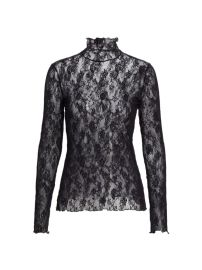 Shop Wolford Floral Lace Turtleneck Top at Saks Fifth Avenue