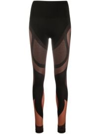 Shop Wolford x adidas Motion panelled mid-rise leggings with Express Delivery - at Farfetch