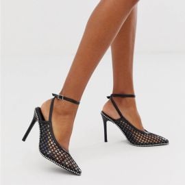 Permission pointed heel with studs at ASOS