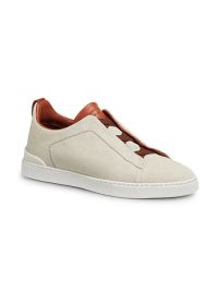 Shop ZEGNA Mixed Cotton Triple Stitch Sneakers at Saks Fifth Avenue