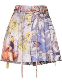 Shop ZIMMERMANN Botanica Book print drawstring shorts with Express Delivery - at Farfetch