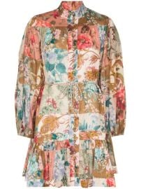 Shop ZIMMERMANN Cassia patchwork-design dress with Express Delivery - at Farfetch