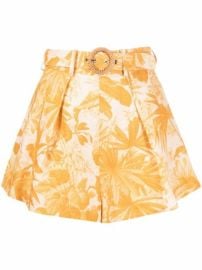 Shop ZIMMERMANN Mae Palm high-waisted shorts with Express Delivery - at Farfetch