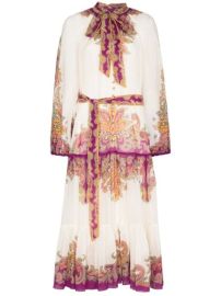 Shop ZIMMERMANN Teddy paisley-print midi dress with Express Delivery - at Farfetch