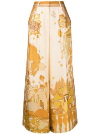 Shop ZIMMERMANN Tempo wide-leg silk trousers with Express Delivery - at Farfetch