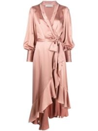 Shop ZIMMERMANN asymmetric satin dress with Express Delivery - at Farfetch