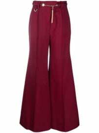 Shop ZIMMERMANN chain-link detail flared trousers with Express Delivery - at Farfetch