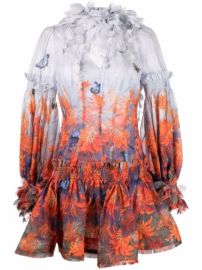 Shop ZIMMERMANN floral-print balloon-sleeved dress with Express Delivery - at Farfetch