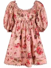 Shop ZIMMERMANN floral-print empire-waist dress with Express Delivery - at Farfetch