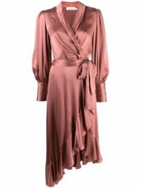 Shop ZIMMERMANN ruffled wrap dress with Express Delivery - at Farfetch