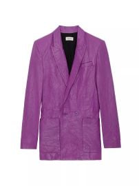 Shop Zadig Voltaire Visko Crinkle Leather Blazer at Saks Fifth Avenue