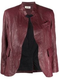 Shop ZadigampVoltaire crinkle-effect band collar jacket with Express Delivery - at Farfetch