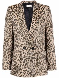 Shop ZadigampVoltaire double breasted leopard print blazer with Express Delivery - at Farfetch