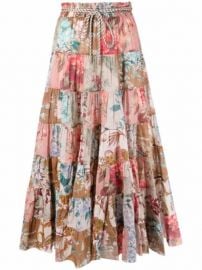 Shop Zimmermann Cassia patchwork midi skirt with Express Delivery - at Farfetch