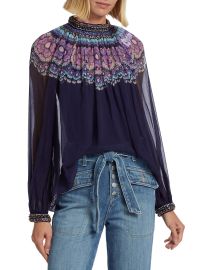 Shop Zimmermann Celestial Gemini Daisy Silk Blouse at Saks Fifth Avenue