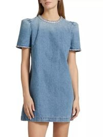 Shop Zimmermann Crush Embellished Denim Minidress at Saks Fifth Avenue