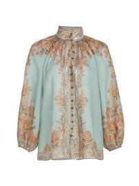 Shop Zimmermann Devi Paisley Billow-Sleeve Blouse at Saks Fifth Avenue