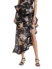 Shop Zimmermann Eden Floral Linen amp Silk Asymmetric Skirt at Saks Fifth Avenue